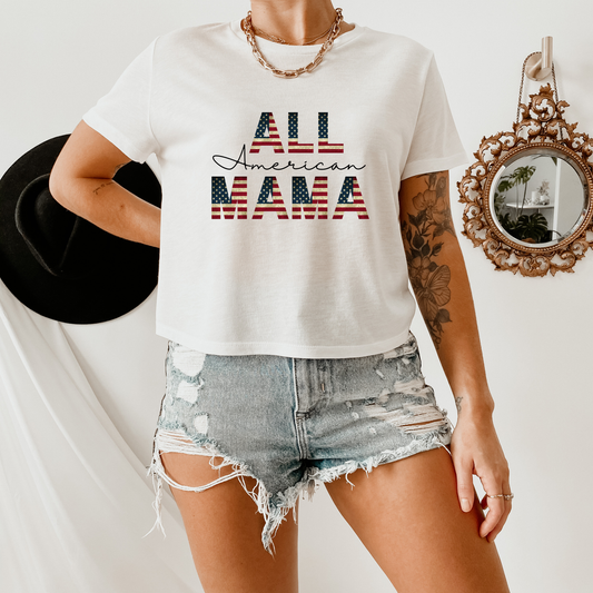 All American Mama crop top