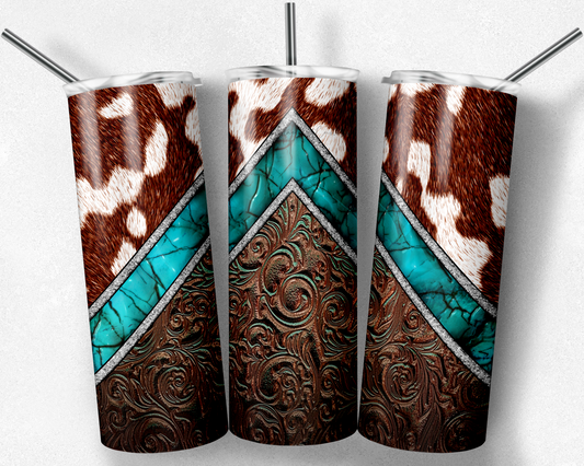 Cowhide and Leather 20oz Tumbler