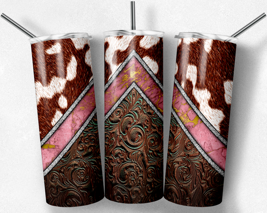 Cowhide and Leather 20oz Tumbler