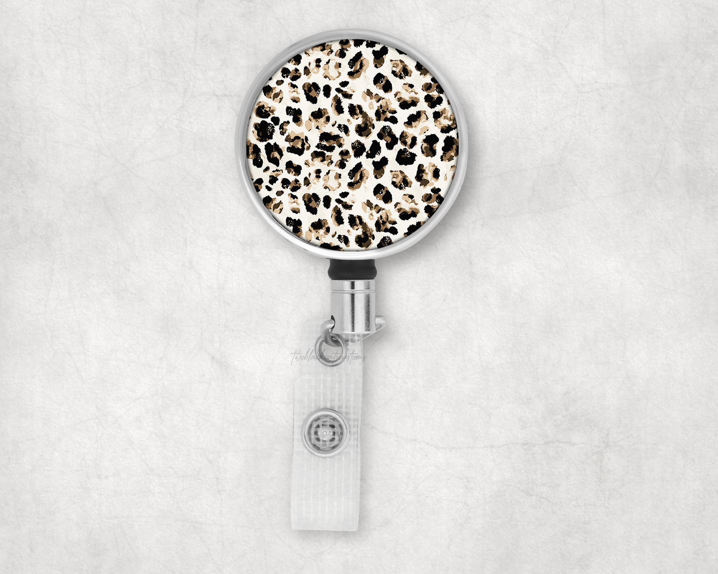 Leopard Print Badge Reel